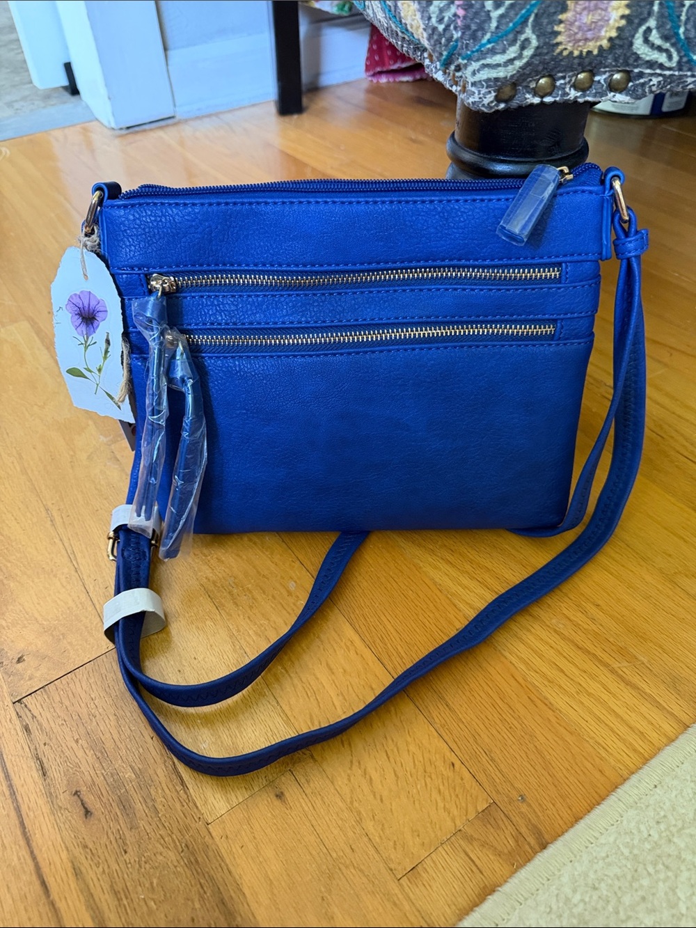 Women’s Crossbody Bag - Blue Vegan Leather